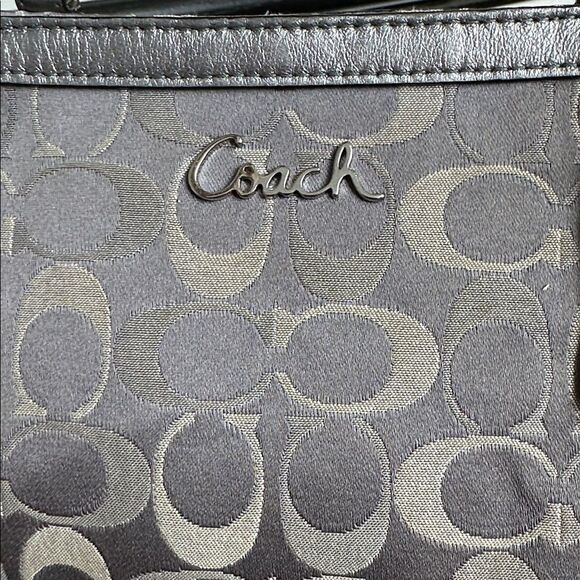 Coach Black and Gray Signature Tote - Picture 7 of 12